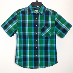 Faded Glory Boys Plaid Button Down Shirt Size 18